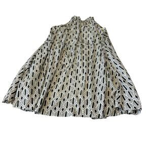 Banana Republic Dress Women's Sz S White/Black Boho Loose Fit Geometric Lined